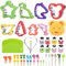 Taglierine per Sandwich per Bambini, 45 Pezzi Tagliabiscotti in Acciaio Inossidabile, Formine Biscotti Animali Stampi per Frutta e Verdura, Dinosauro, Stella, Unicorni, per DIY Decorazioni