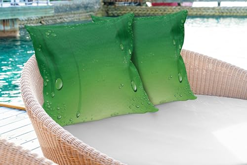 ABAKUHAUS Grün Kissenbezug 2er-Pack, Abstrakte Kunst-Art-Vektor-Illustration des Wassers lässt Hintergrund-Druck Fallen, 65 x 40 cm, Apfelgrün Farngrün