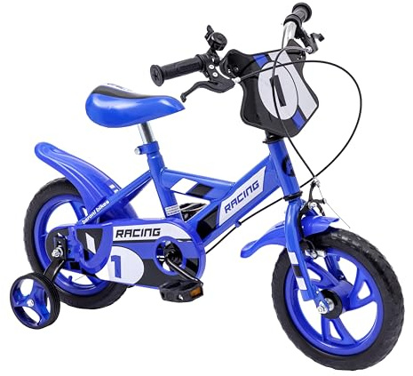 Baroni Toys Bicicleta Azul para Niños con Ruedas Incluidas, Deportiva de Acero, 4 a 7 Años (12)