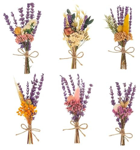 Trockenblumenstrauß Kein Mini Blumenstrauß Gepresste Blumen Trockenblumen zum Basteln Natürliche Getrocknete Blumen Deko Fake Blumen Kunstblume Konservierte Flora Lila für DIY Blumendeko