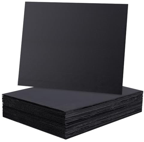 NBEADS 20 Fogli Cartone di Plastica, Cartelli per Prato Da Giardino Vuoti Da 28x21.5cm Cartelli Rettangolari Spessi 3mm Fogli di Plastica Ondulati per Cartelloni Pubblicitari, Modelli Fai Da Te, Nero