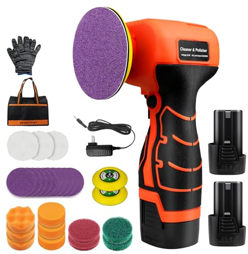 Cordless Sander, 3 Palm Sander with 2Pcs 16.8V 3.0Ah Batteries, 3500RPM Mini Polisher, 30 Accessories Sanders Tool for Sanding/Polishing/Waxing/Cleaning
