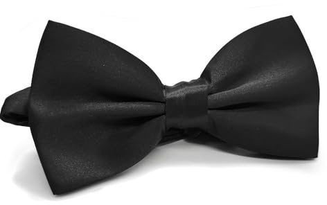 TIutmivo Papillon per Bambini, Cravatta da Ragazzo, Papillon Regolabile in Tinta Unita, per Feste di Matrimonio, Casual, Occasioni di Lavoro (Nero)