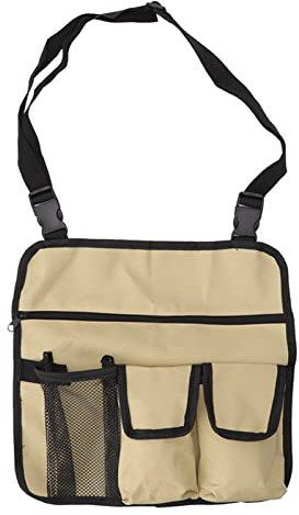 Borsa sospesa da sedia da campeggio, busta di bracciolo sedia da campeggio, borsa per la sedia da spiaggia per appesa a sedie a rotelle, camminatori o letti per bambini (Khaki)