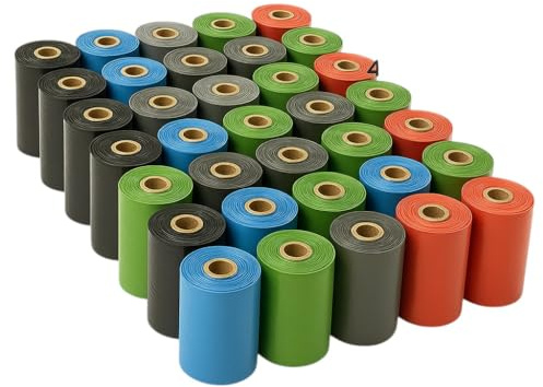 TerryShop74 - Sacchetti Igienici per Cani– Rotoli Colorati Resistenti, Antiperdita, Facili da Strappare – 5 Colori – Per Passeggiate Pulite e Sicure (450)