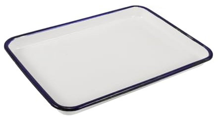 TIDTALEO Teglia Smaltata Bakeware Di Smalto Torrefazione Smaltato Cottura Forno Vassoio Rettangolare Teglia in Smalto Piazza Profondo Cibo Per Telaio Da Forno Con Bianca