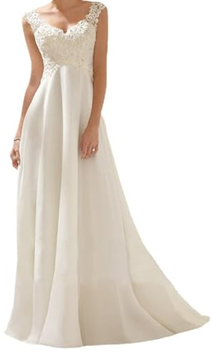Enigmaire Abito da Sposa Semplice,Abito da Sposa A Trapezio,Abito da Sposa Lungo in Pizzo,Morbido,Leggero E Confortevole,Adatto per Abiti da Notte,Balli,Occasioni Formali