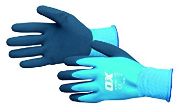 OX Waterproof Latex Gloves Size 9 / Large, Blue
