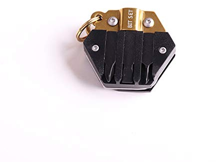 Mini Couteau Carte Outil Multifonction,EDC Outil Kit Porte-clés,Bouteille Ouvre Carte En Acier Inoxydable Carte Clé Clé Hexagonale (Or)