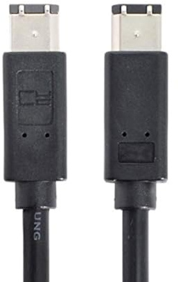 NFHK 6 stift till 6 stift FireWire 400 till FireWire 400 6-6 ilinkkabel IEEE 1394 1,8 m svart FW-016