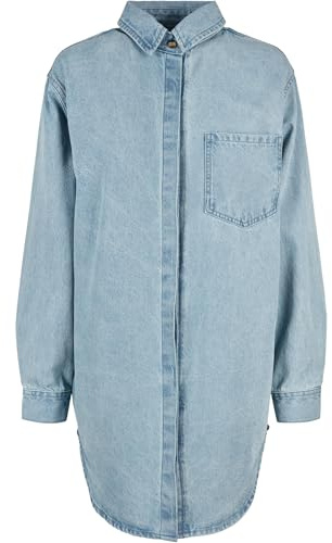 Urban Classics Vestido Camisero de Mezclilla de Gran Tamaño para Mujer