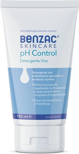 Benzac Skincare pH Control, Detergente Viso, Anti Acne, con Antibatterico, Elimina le Impurità e Rispetta il pH Cutaneo, con Gluconolattone e Zinco