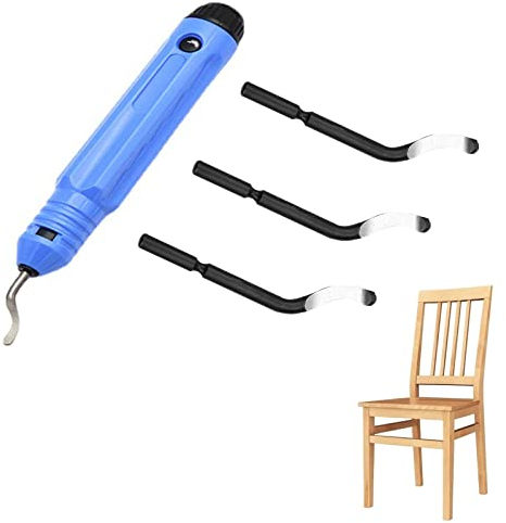 Ebavureur Outil D'ébavurage,Outil D'ébavurage Manuel,Burr Remover Kit avec 3 Lames de Rechange,Main Outil d'ébavurage,Outil d'ébavurage Acier,pour L'acier,L'aluminium,le Plastique et le Bois