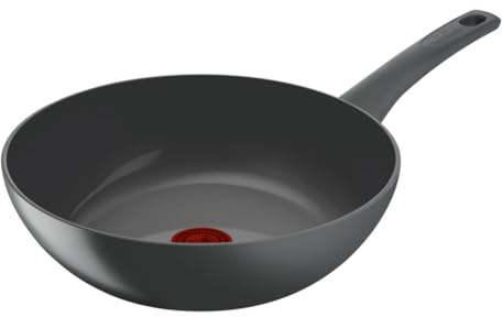 Tefal Renewal C4261953 Poêle Wok 28 cm Revêtement Céramique Antiadhésif Eco Design Recyclé Cuisine Saine Thermo-Signal™ Batterie de Cuisine Sécurisée Fabriquée en France Tous feux dont induction