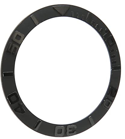 Naroote Bisel de Reloj, Accesorios de Repuesto, Número en Relieve Suave, Resistente a los Arañazos, Anillo de Bisel de Reloj para Reparador de Tienda de Relojes (Negro carbón)