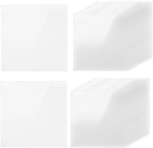 FAAING Lot de 60 plaques acryliques transparentes - 10 x 10 cm - Plaque carrée en plastique transparent de 1 mm - Pour cadre photo, peinture, exposition de projet, présentoir de table