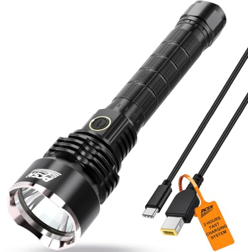 6000 Lumen LED Torches Super Bright, Heavy Duty Rechargeable Powerful Torch | 400M Long Range Beam, IP65 Waterproof, 2H Fast Charging Tactical Torch Best for Outdoor Camping Hiking Hunting & Emergency