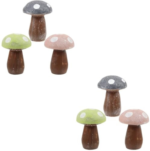 Sosoport 6 Pièces Ornement De Champignon Statue Décoration De Champignons Décor De Champignons en Plein Air Décoration De Jardin Ornement De Jardin De Champignons Modèle Champignon Résine
