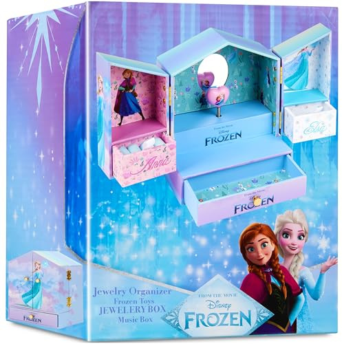 Get Trend Disney Frozen Boîte à Bijoux Musicale Fille Coffret Cadeau avec Miroir et Tiroirs de Rangement Décoration Chambre Cadeau Fille et Ado (Lilas Frozen)