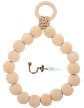 Cabilock Handtuchhalter Fürs Badezimmer Handtuchring Holzperle Hängender Handtuchhalter Für Wand Handtuchaufhänger Fürs Badezimmer Rustikaler Stil Handtuchregal