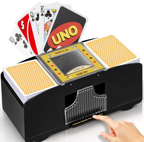 GAMIFY Automatic Card Shuffler 2 Deck | Battery Operated Uno Card Shuffler | Electric Playing Card Shuffler for Poker, Blackjack, Bridge & More | Casino-Grade, Fast & Quiet Shuffling Machine