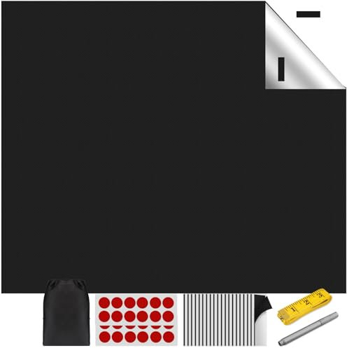 Blackout Blinds Stick On 400x148cm,DIY Window T100% Blackout Blind No Drill Blinds 420D Fabric or Bedroom, Nursery, Loft, Travel RV Car