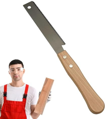 Scie à main japonaise – Scie japonaise pour le travail du bois | Outil de travail du bois à double bord | Scie à bois lisse et fine et légère pour la coupe, la menuiserie, les projets, la coupe