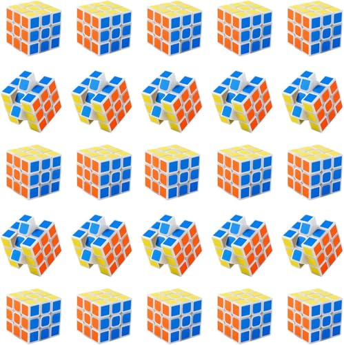 Mini Cubo Mágico, 24 Piezas Speed Cubo de Velocidad, Stickerless Speed Cube 3x3, Rompecabezas Profesional para Adultos y Niños
