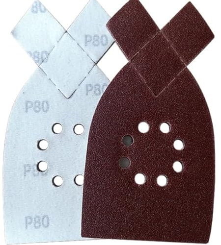 Pronese Black and Decker, 30 fogli abrasivi per levigatrice per mouse, 6 x 40/60/80/100/120, 8 fori, con gancio e anello, per levigatrice Black and Decker KA220G KA230