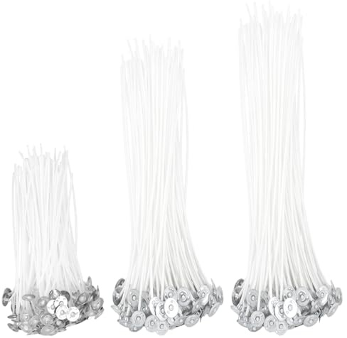 Candle Wicks, 150 Pcs Cotton Pre-Waxed Wicks for Making Candles, 10/15/20 cm Lengths, DIY Candle Making Supplies, Ideal for Home Decor and Handmade Gifts