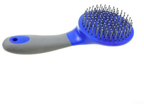 Peigne à crinière de cheval avec poignée ergonomique en caoutchouc - Outil de toilettage efficace - Dents robustes pour enlever les nœuds morts - Convient pour la queue et la crinière de toutes les