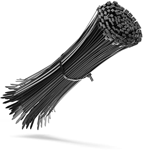 HeiKab 100 Kabelbinder 300 x 3,6 mm - UV-Beständig - Mindestzugfestigkeit 180 N / 18,3 kg - Schwarz -