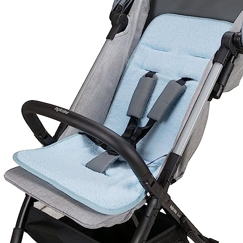 Babysanity® Morbido Riduttore Copri Passeggino Universale Materassino Neonato Soffice Imbottitura Rivestimento Spugna Di Cotone 100% con Bordatura - Made in Italy - (Azzurro)