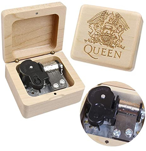 Sinzyo Queen-Bohemian Rhapsody Scatola musicale in legno vintage meccanismo regalo di Natale (Scatola in legno d'acero-Bohemian Rhapsody)