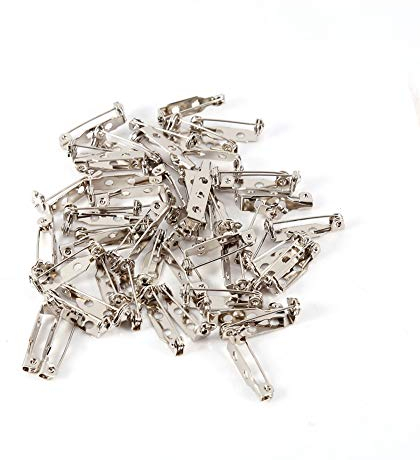Ausla Broschennadeln Pins, 50 Stück Sicherheitsnadeln, Brosche Pin Backs Sicherheitsverschluss Bar Pin, für Schmuck Handwerk, 25mm