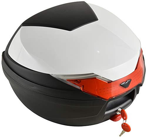 HOMCOM 32L Motorcycle Trunk Tour Tail Box Top Case Luggage Storage Case Trunk Carrier Mount Rack