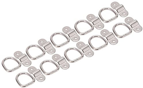 Anello a D di Ancoraggio, 10 Set di Ancoraggi di Ancoraggio Anello a D per Montaggio su Superficie Ad Alta Resistenza Multifunzione per Trasporto Sicuro e Sicuro(Argento)