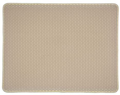 Huihuijia Tapis De Litière Pour Chat Lavable - Bac à Litière Catcher 30X30, Beige