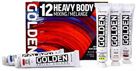 Golden Artist Colors, Heavy Body Acrylics, 12-color Mixing Set