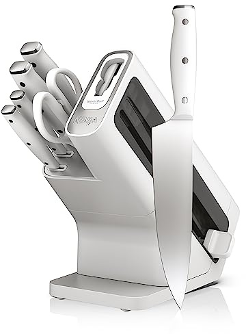Ninja K12007WHBN NeverDull 7-Piece Prep Knife System, Essential, High Carbon Stainless Steel, Built-in Sharpener, White
