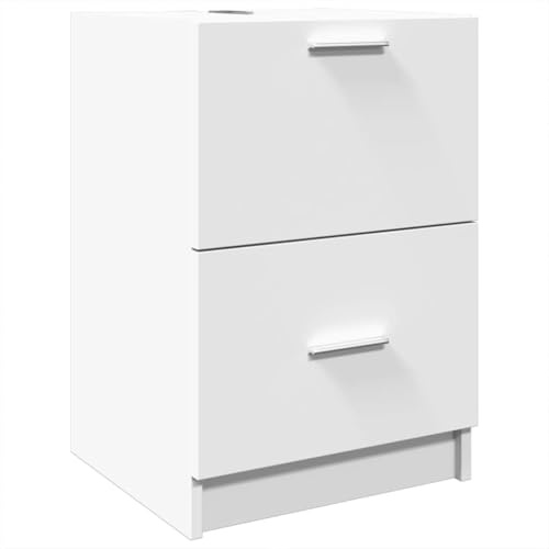 vidaXL Armoire d'évier Blanc 40x37x59 cm Bois d'ingénierie, Armoire de Salle de Bain, Armoire de Rangement Salle de Bain, Meuble lavabo de Salle de Bain