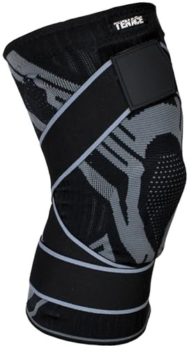 Tenace Sports Knee Pad for Jiu Jitsu, Grappling, MMA & Martial Arts - Durable Impact Protection & Compression for Training - Unisex Knee Brace (L)