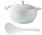NNYCC Sopera Blanca con 2 Asas, Sopera de Porcelana con Tapa y Cuchara Cuencos para Servir para Cocina y Microondas,Blanca,S