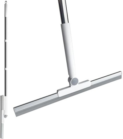 SUIXI Duschabzieher, Wasserabzieher mit 42cm Silikon Lippe, 3 Teile Griff 130cm, Entfernt Wasser, Tierhaare und Seifenwasser, Wasserschieber für Badezimmerböden, Fenster, Spiegel