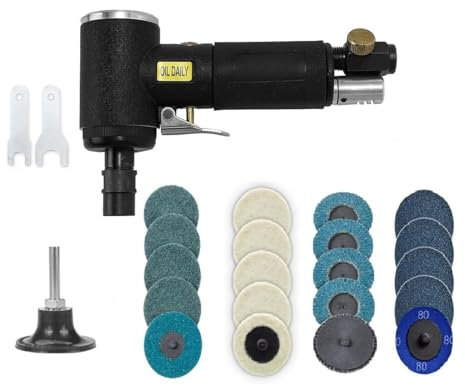 Meuleuse d'angle à air comprimé - Polisseuse et ponceuse pour métal et bois - Meuleuse à tige - Modèle coudé à 90°