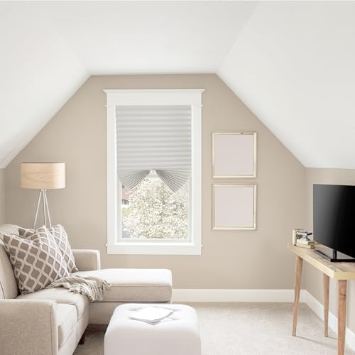 BLINDECOR | Estor Plisado sin Taladrar Velcrado | Plisada TR Basic 30 Gris 120X190 | Plisada Translúcida para Ventanas