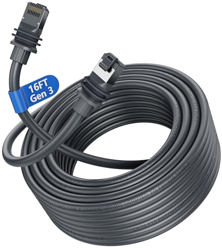 Ulyuhoda 16FT/5M Starlink Gen 3 Cable, 26AWG Waterproof Replacement Ethernet Cable for Starlink Standard V3 Rectangular Satellite Systems, High Speed Connectivity, Outdoor/Indoor, Grey