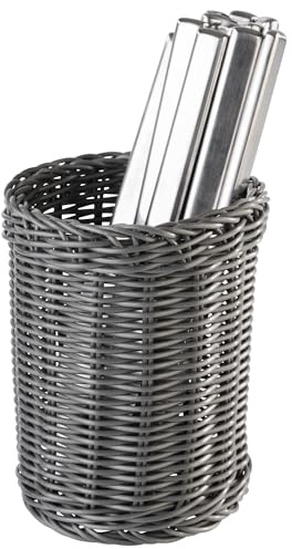 APS 40013 Besteckkorb ECONOMIC, Ø 12 cm, Höhe 15 cm, Polypropylen, grau
