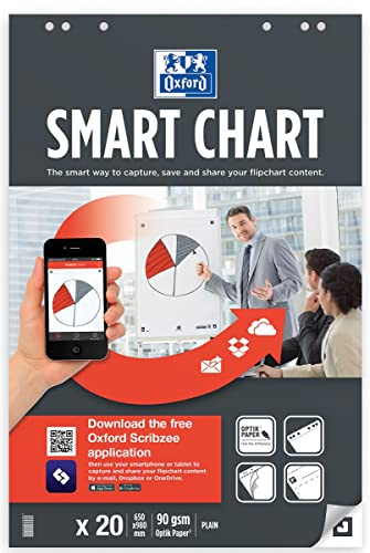 Oxford Plain Flipchart Refill Pad, 65x98cm, 20 Sheets, SCRIBZEE Compatible