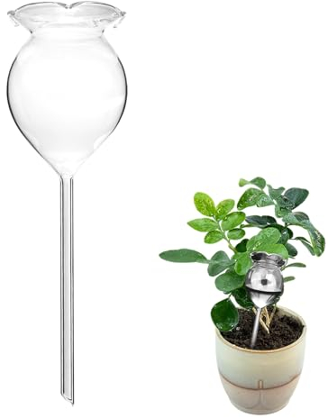 Cyrank Sfere per Irrigazione, Globi per Irrigazione Automatica di Piante, Irrigazione a Goccia per Vasi, Bulbi per Irrigazione per Piante, Paletti Autoirriganti a Forma di Fiore Trasparente Globi